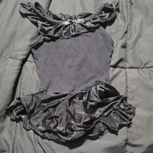 Black Ruffled Kids Dance Costume